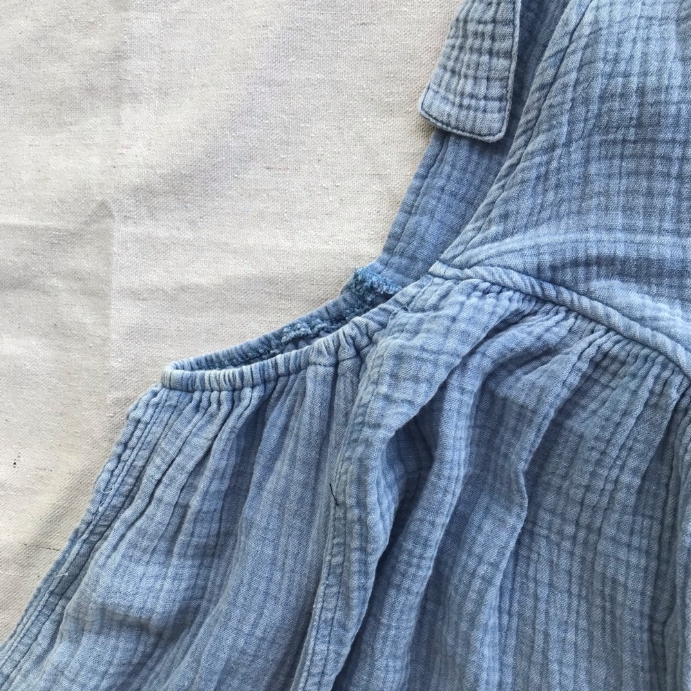 Crinkle Gauze Easel Overalls Wide Leg Boho Small - Picture 10 of 14